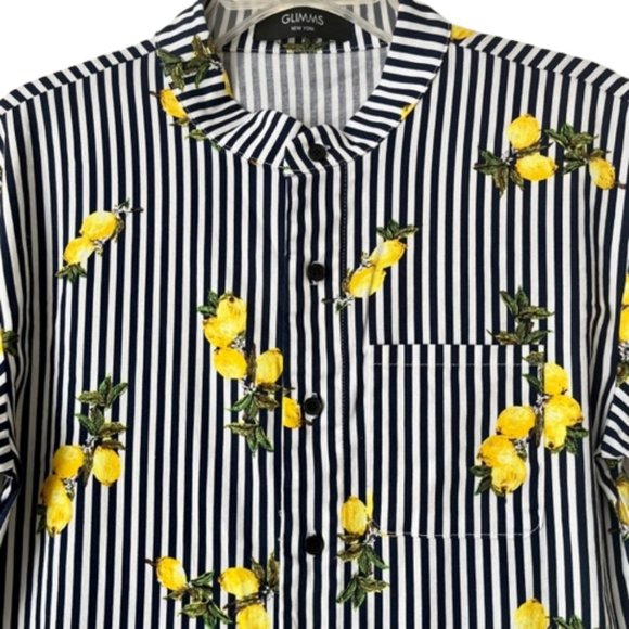 GLIMMS of New York Striped Romper with Lemons 98% Cotton - M - Picture 5 of 14